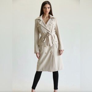 Elegant Cream Trench Coat for Women